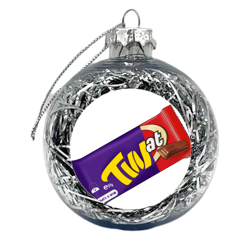 TWAT Chocolate wrapper - xmas bauble by Lisa Wardle