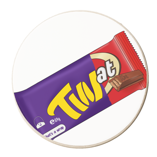 TWAT Chocolate wrapper - personalised beer coaster by Lisa Wardle