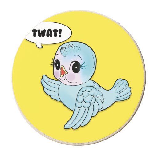 TWEET! TWAT! TWEET! - personalised beer coaster by Bite Your Granny