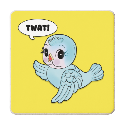 TWEET! TWAT! TWEET! - personalised beer coaster by Bite Your Granny