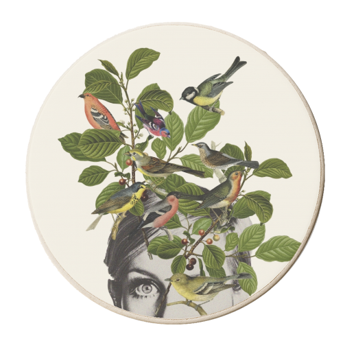 Twiggy Eyes - personalised beer coaster by Frida Floral Studio