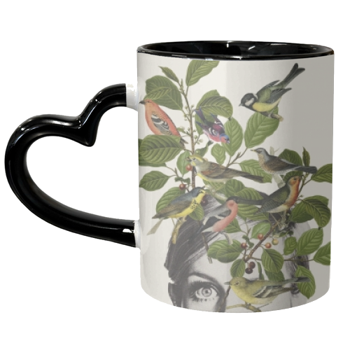 Twiggy Eyes - unique mug by Frida Floral Studio