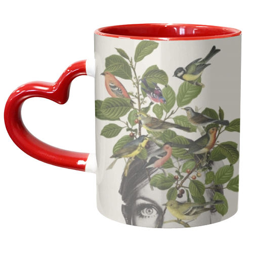 Twiggy Eyes - unique mug by Frida Floral Studio