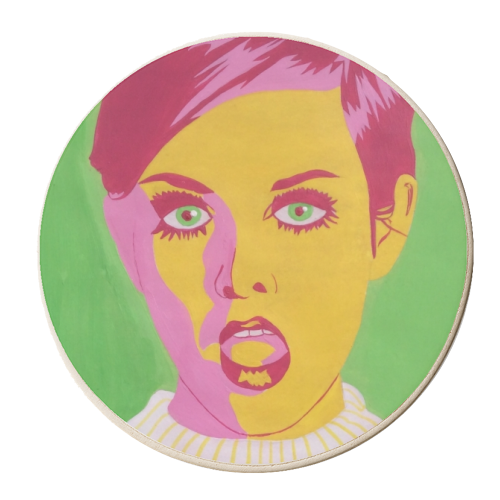 Twiggy - personalised beer coaster by Athena Hill