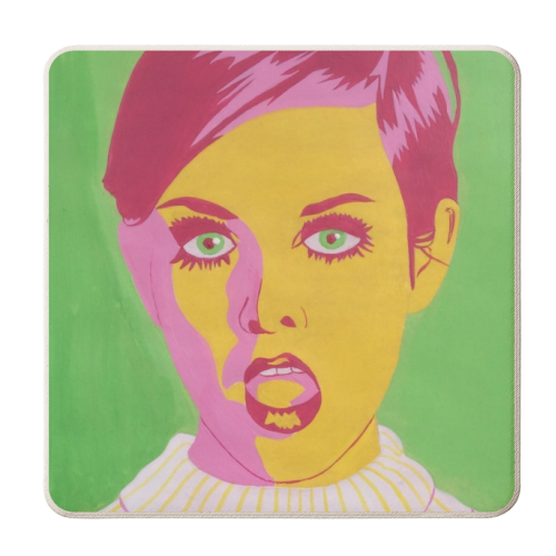 Twiggy - personalised beer coaster by Athena Hill