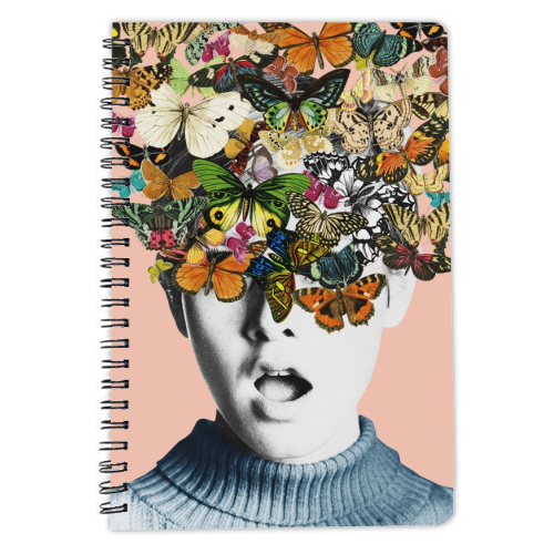 Twiggy Surprise (Pink) - personalised A4, A5, A6 notebook by Frida Floral Studio