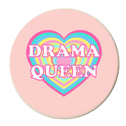 Typographic Drama Queen Heart - personalised beer coaster by Adam Regester