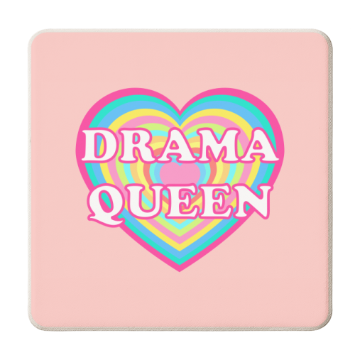 Typographic Drama Queen Heart - personalised beer coaster by Adam Regester