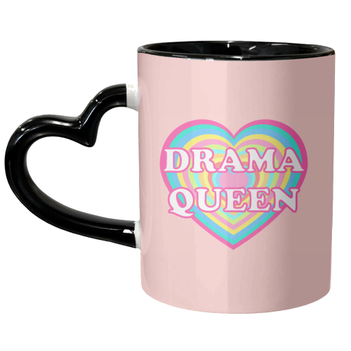 Typographic Drama Queen Heart - unique mug by Adam Regester