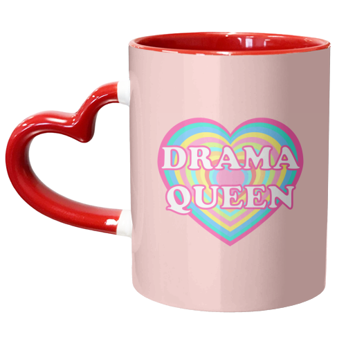 Typographic Drama Queen Heart - unique mug by Adam Regester