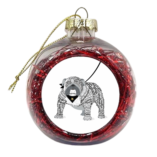 Typographic English Bulldog - xmas bauble by Dominique Vari