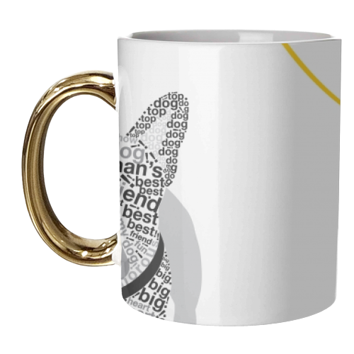 Typographic French Bulldog - unique mug by Dominique Vari