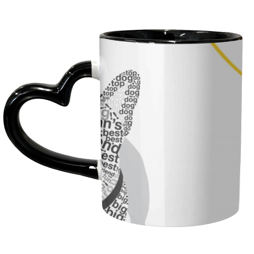 Typographic French Bulldog - unique mug by Dominique Vari