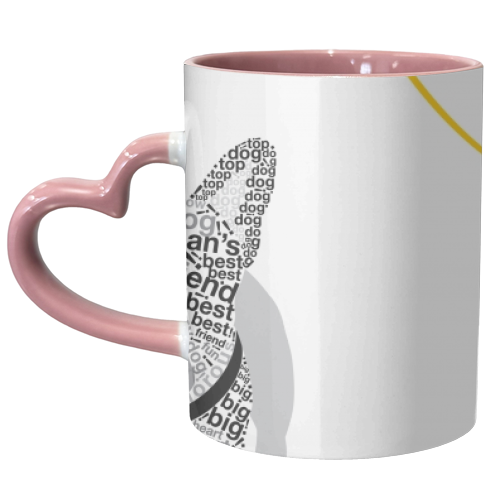 Typographic French Bulldog - unique mug by Dominique Vari