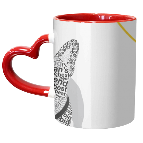 Typographic French Bulldog - unique mug by Dominique Vari