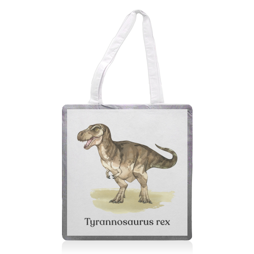 Tyrannosaurus rex - printed canvas tote bag by Gal Design