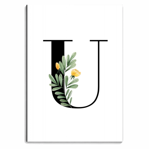 U Floral Letter Initial - personalised A4, A5, A6 notebook by Toni Scott