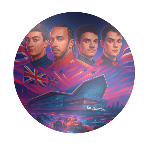 UK Racing Icons - Circle Sticker by Ms Doodle