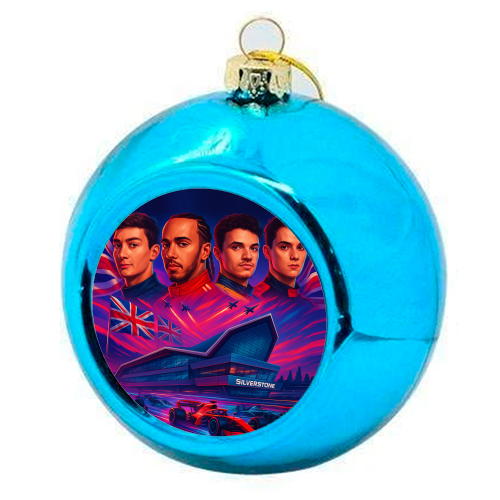 UK Racing Icons - colourful christmas bauble by Ms Doodle
