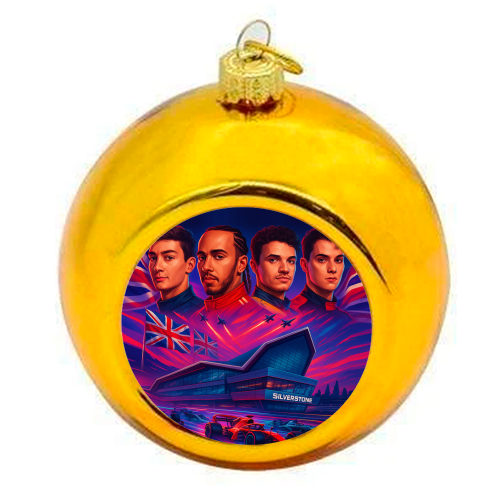 UK Racing Icons - colourful christmas bauble by Ms Doodle