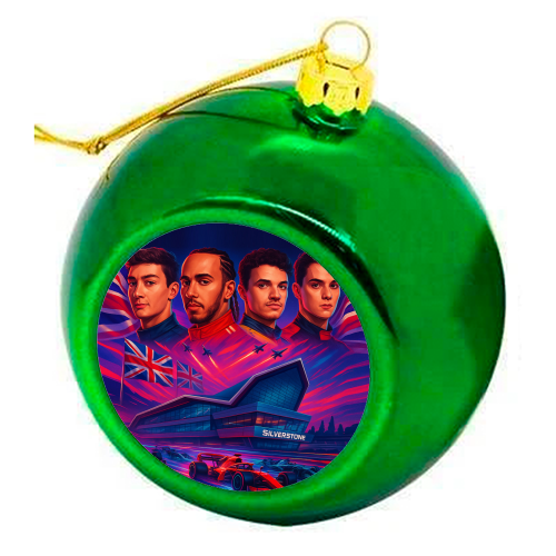 UK Racing Icons - colourful christmas bauble by Ms Doodle