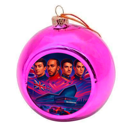 UK Racing Icons - colourful christmas bauble by Ms Doodle