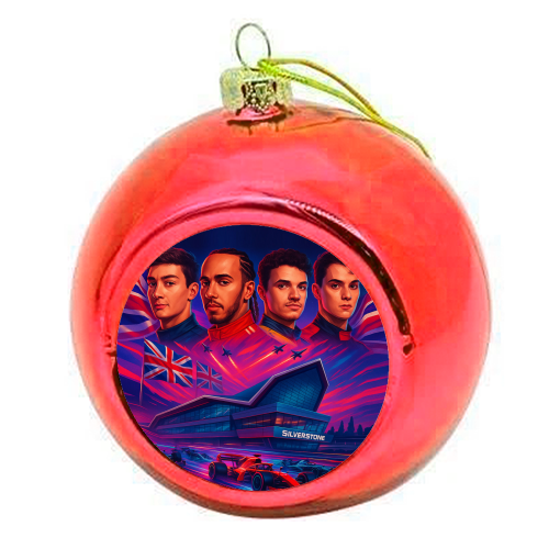 UK Racing Icons - colourful christmas bauble by Ms Doodle