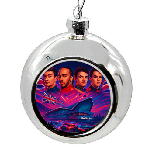 UK Racing Icons - colourful christmas bauble by Ms Doodle