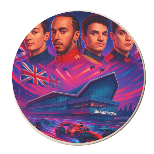 UK Racing Icons - personalised beer coaster by Ms Doodle