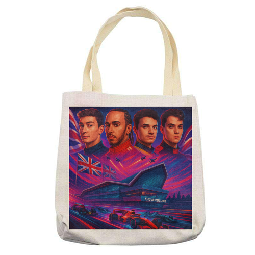 UK Racing Icons - printed canvas tote bag by Ms Doodle