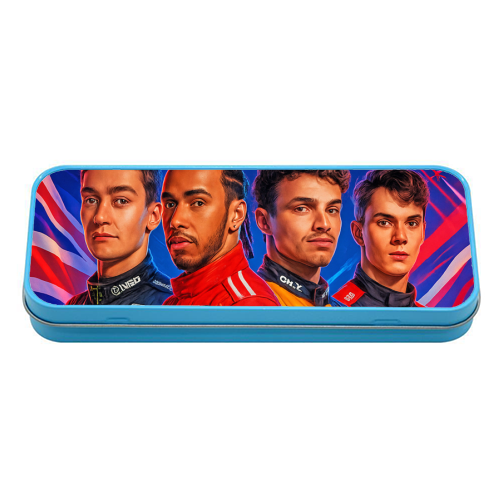 UK Racing Icons - tin pencil case by Ms Doodle