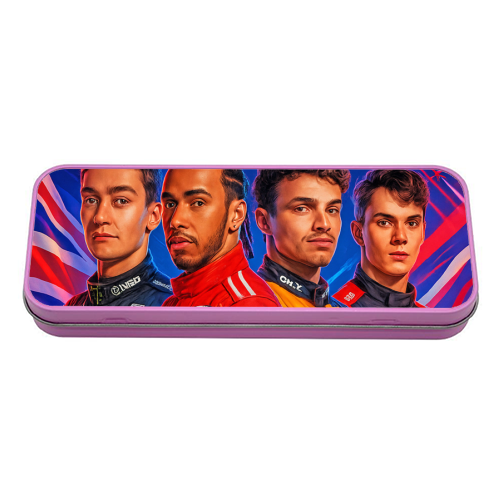 UK Racing Icons - tin pencil case by Ms Doodle