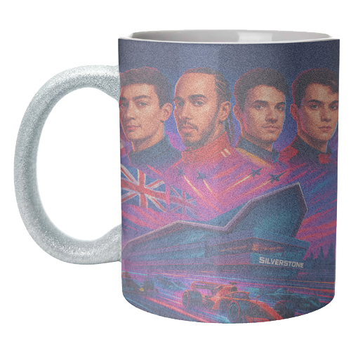 UK Racing Icons - unique mug by Ms Doodle