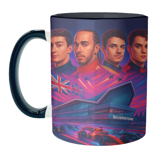 UK Racing Icons - unique mug by Ms Doodle