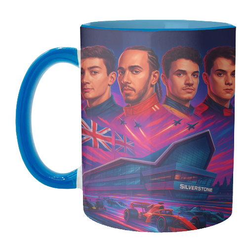 UK Racing Icons - unique mug by Ms Doodle