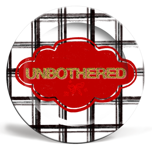 Unbothered - ceramic dinner plate by Yaz Raja