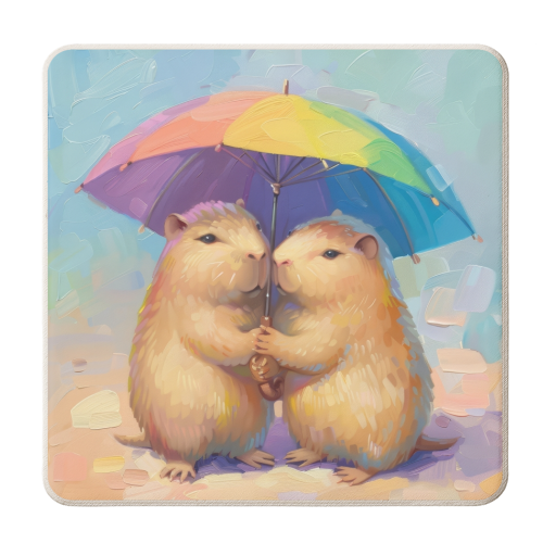 Under my umbrella - personalised beer coaster by DejaReve