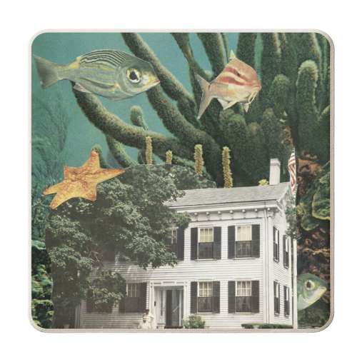 Underwater house - personalised beer coaster by Maya Land