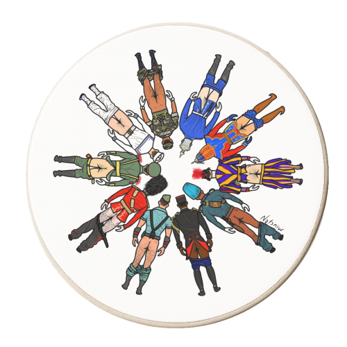 Uniform Butts - personalised beer coaster by Notsniw Art