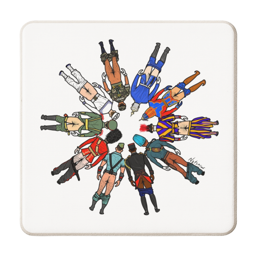 Uniform Butts - personalised beer coaster by Notsniw Art