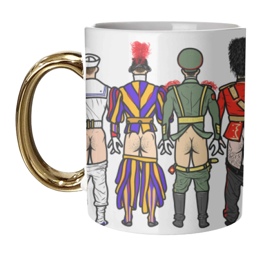 Uniform Butts - unique mug by Notsniw Art