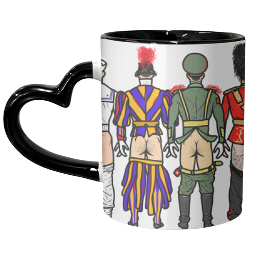 Uniform Butts - unique mug by Notsniw Art
