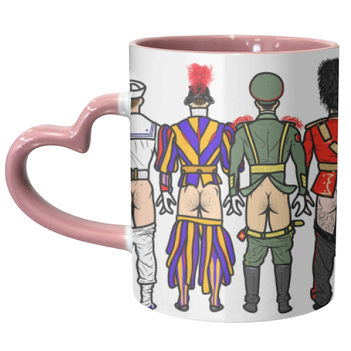 Uniform Butts - unique mug by Notsniw Art