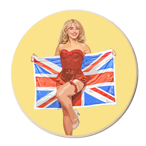 UNION JACK SABRINA - personalised beer coaster by DOLLY WOLFE