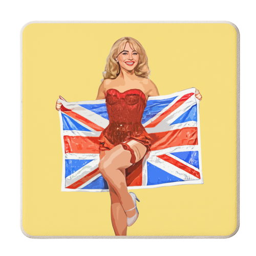 UNION JACK SABRINA - personalised beer coaster by DOLLY WOLFE