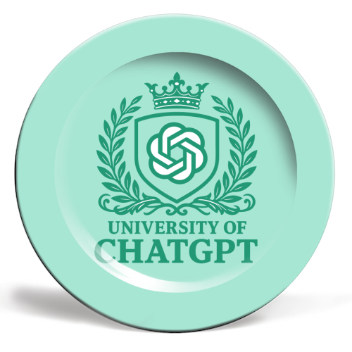 University of Chat GPT - ceramic dinner plate by AP