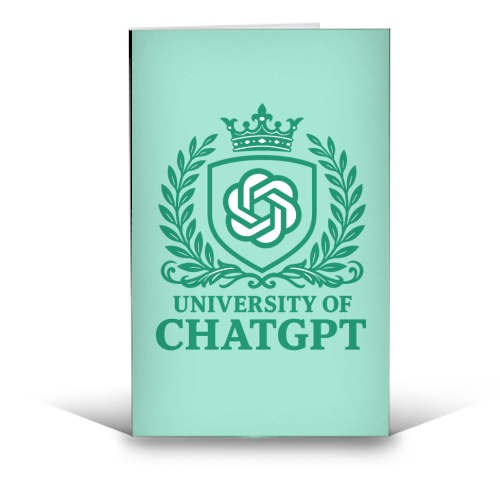 University of Chat GPT - funny greeting card by AP