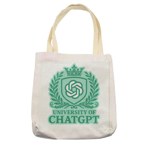 University of Chat GPT - printed canvas tote bag by AP