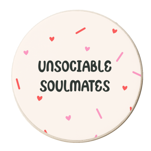 Unsociable Soulmates  - Love & Anniversary - Stay At Home Couples - personalised beer coaster by Lisa Wardle