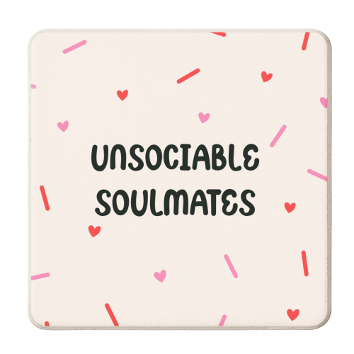 Unsociable Soulmates  - Love & Anniversary - Stay At Home Couples - personalised beer coaster by Lisa Wardle